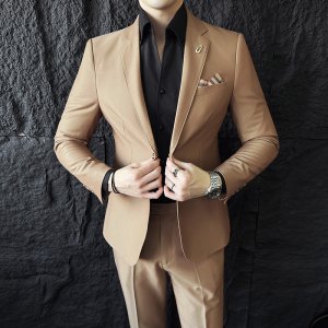 (image for) Mainly recommend men\'s British style single-breasted two-piece business suit with peak collar KTZ1831-P270