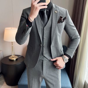 (image for) 2024 autumn and winter new suit suit slim casual business large size work suit men\'s dress SJT9909-P295