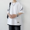 (image for) Ice oxygen imitation cotton short-sleeved Hong Kong style white wall summer casual versatile letter print men\'s top TC3150-P24 control 48