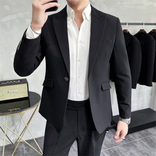(image for) Autumn and winter Korean version slim fit suit two-piece men\'s casual light mature style men\'s small suit handsome jacket trendy